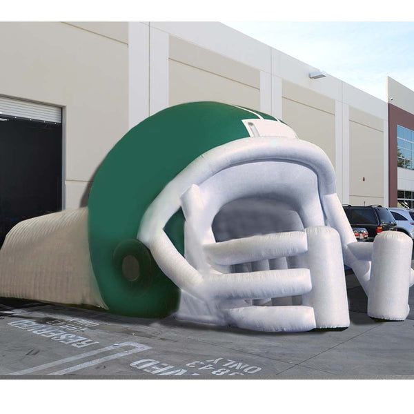 Football Helmet Tunnel Green White - Inflata Ad Inc.